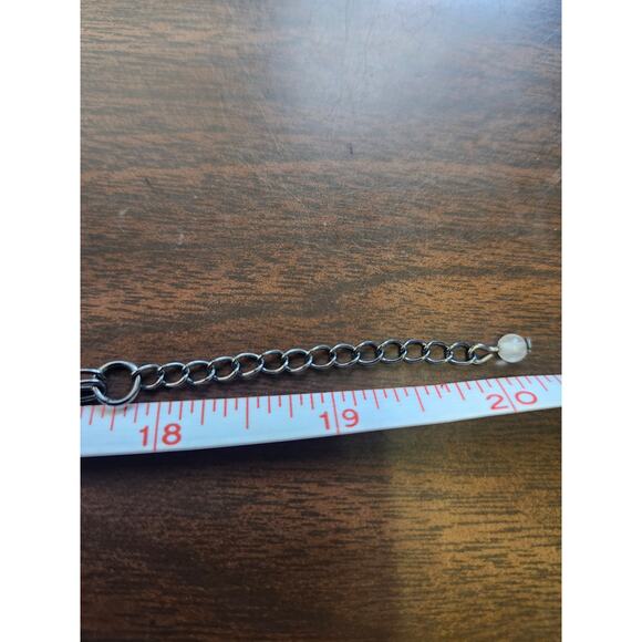 BEADED CHOKER Y2K, FLOWER NECKLACE 14.5 - Picture 3 of 6